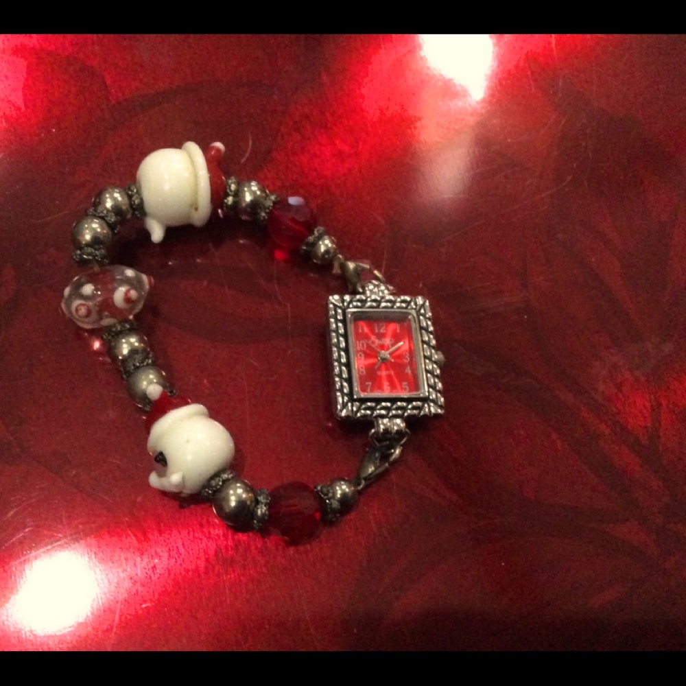Beautiful Swap Christmas Santa bracelet watch